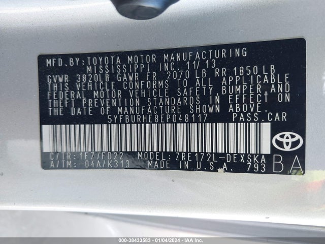 Toyota Corolla S Plus 2014 5YFBURHE8EP048117 Image 25