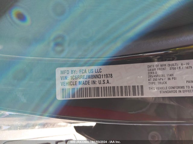 RAM 1500 Laramie  4x2 5'7 Box 2022 1C6RREJM8NN311978 Image 9