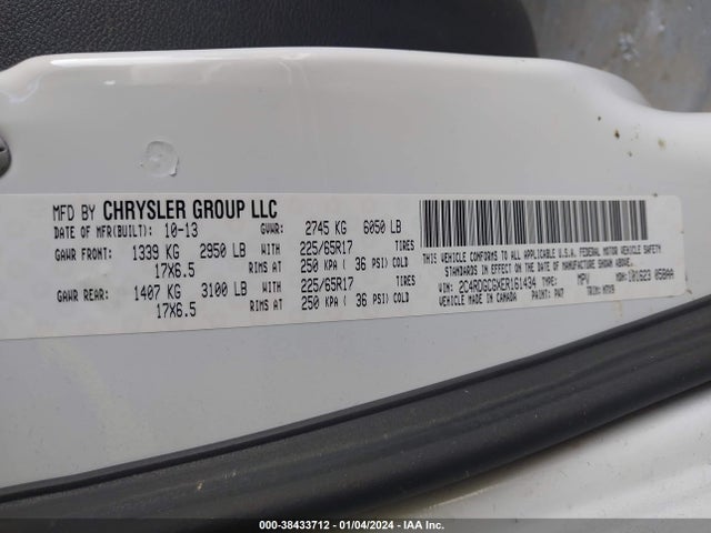 Dodge Grand Caravan Sxt 2014 2C4RDGCGXER161434 Image 9
