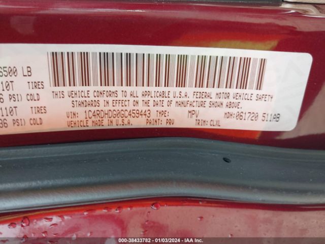 1C4RDHDG0GC459443 Dodge DURANGO LIMITED