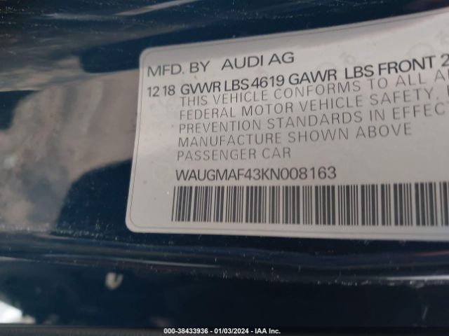 WAUGMAF43KN008163 Audi A4 40 Premium/40 Titanium Premium