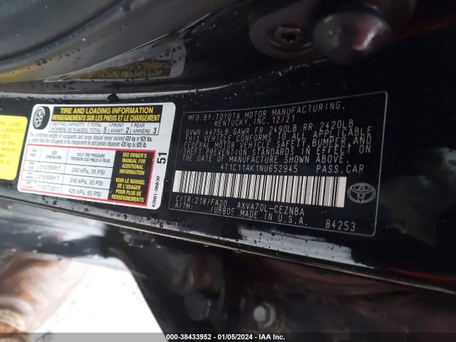 Toyota CAMRY LE 2022 4T1C11AK1NU652945 Image 9
