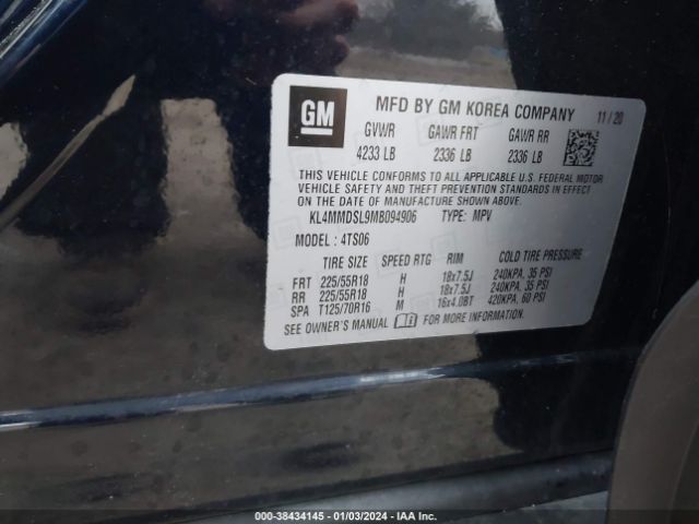 KL4MMDSL9MB094906 Buick Encore Gx Fwd Select