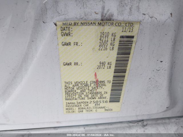 1N4AL3AP0EN250556 Nissan Altima 2.5 S