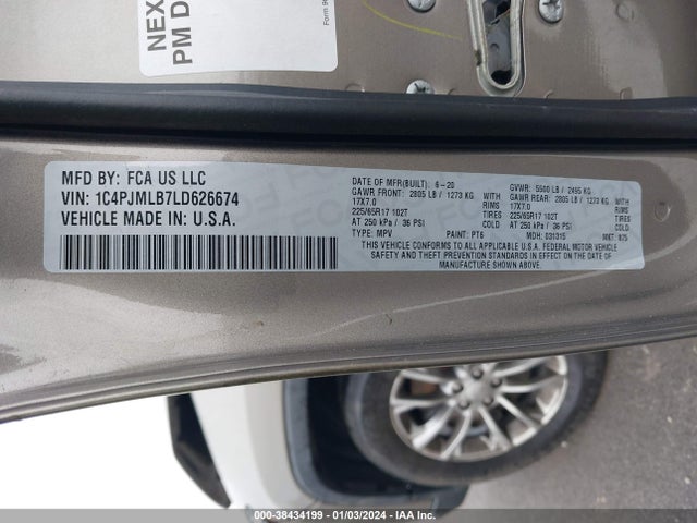 1C4PJMLB7LD626674 Jeep Cherokee Latitude Plus 4x4