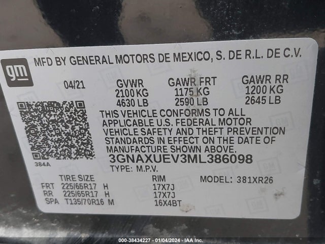 Chevrolet Equinox Awd Lt 2021 3GNAXUEV3ML386098 Image 9