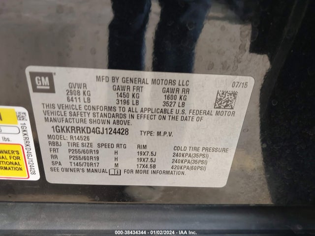 GMC Acadia Slt-1 2016 1GKKRRKD4GJ124428 Image 9