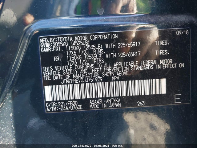 Toyota RAV4 LE 2018 JTMZFREV0JJ751979 Image 9