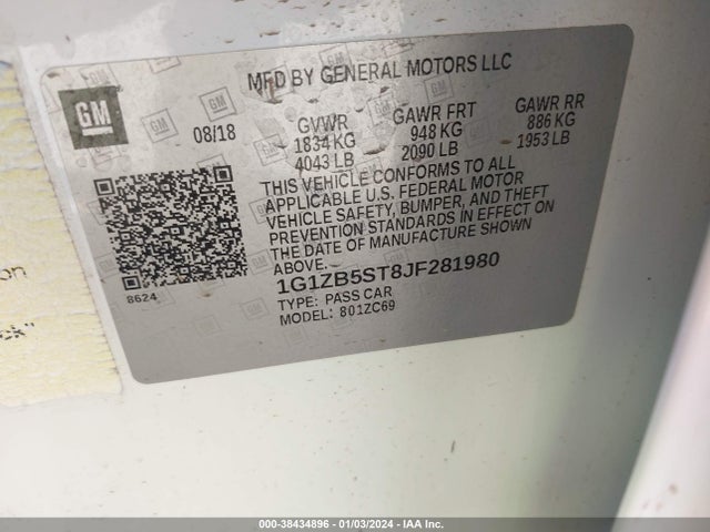 Chevrolet Malibu 1ls 2018 1G1ZB5ST8JF281980 Image 9