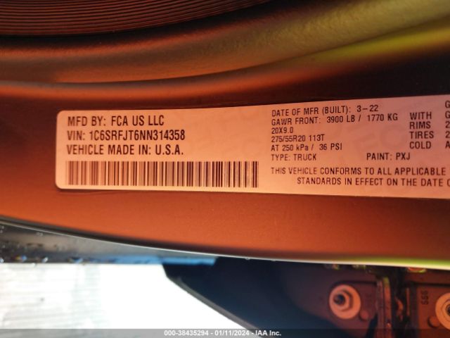 2022 RAM 1500 1C6SRFJT6NN314358 Photo 8