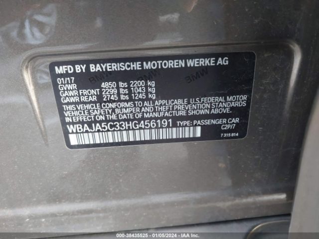 2017 BMW 530I WBAJA5C33HG456191 Photo 8
