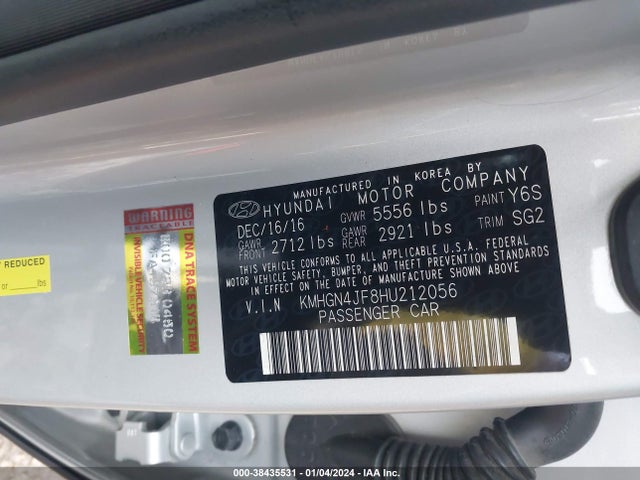 Genesis G80 5.0 Ultimate 2017 KMHGN4JF8HU212056 Image 9