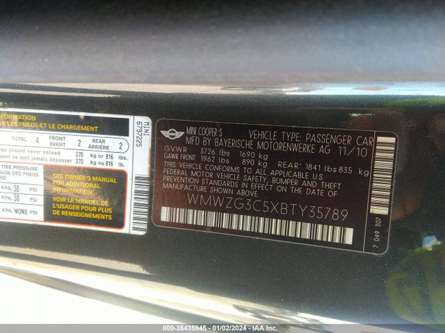 2011 MINI COOPER S CLUBMAN WMWZG3C5XBTY35789 Photo 8