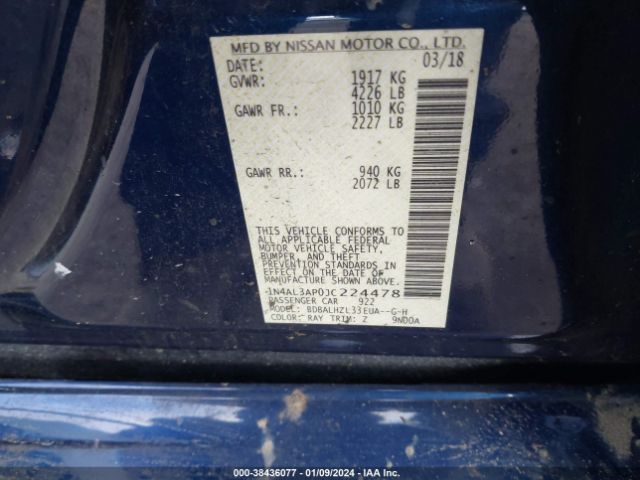 1N4AL3AP0JC224478 Nissan Altima 2.5 Sr