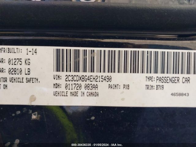 2C3CDXBG4EH215490 Dodge Charger Se