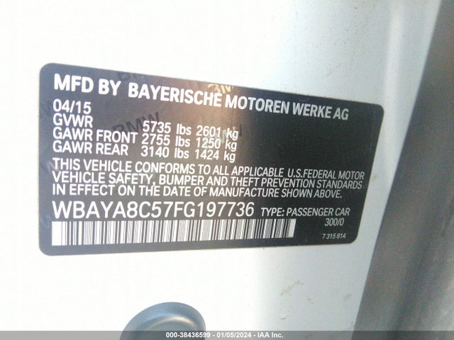 WBAYA8C57FG197736 BMW 750i
