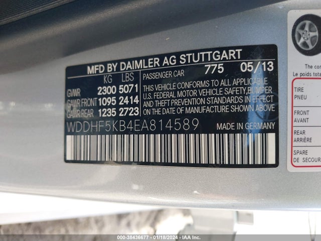 Mercedes-Benz E 350 2014 WDDHF5KB4EA814589 Image 9
