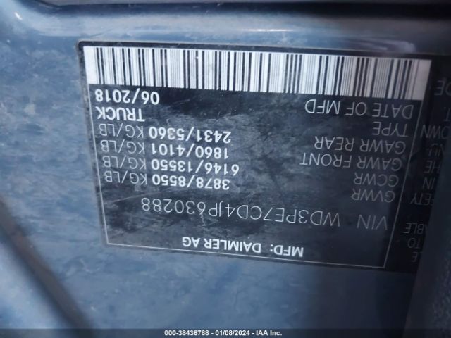 WD3PE7CD4JP630288 Mercedes-Benz Sprinter 2500 Standard Roof V6