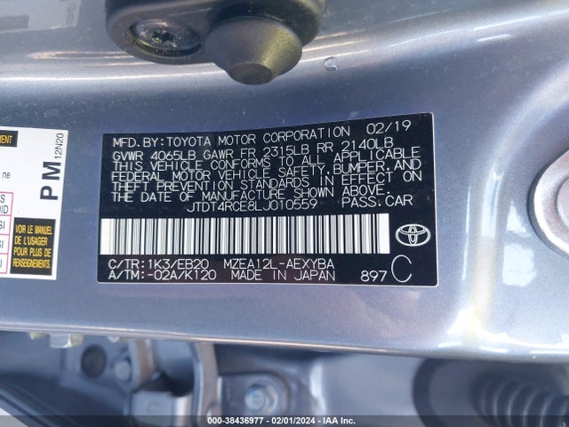 Toyota Corolla Xse 2020 JTDT4RCE8LJ010559 Image 9