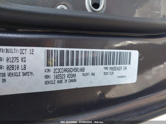2013 CHRYSLER 300 VIN: 2C3CCARG6DH581066