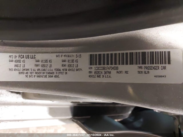 1C3CCCBB1FN734599 Chrysler 200 S