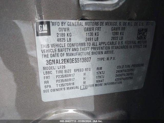 Chevrolet Captiva Sport 2ls 2014 3GNAL2EK0ES513807 Image 9