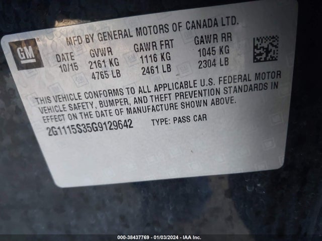 Chevrolet Impala 2lt 2016 2G1115S35G9129642 Image 9