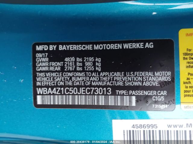 WBA4Z1C50JEC73013 BMW 430I