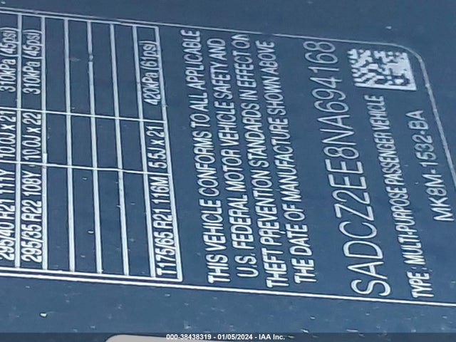 2022 JAGUAR F-PACE SADCZ2EE8NA694168 Photo 8