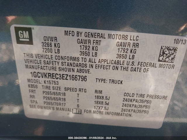 Chevrolet Silverado 1500 2lt 2014 1GCVKREC3EZ166796 Image 9