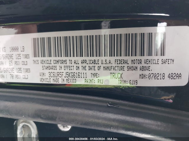 RAM 2500 Laramie  4x4 6'4 Box 2019 3C6UR5FJ5KG616111 Image 9