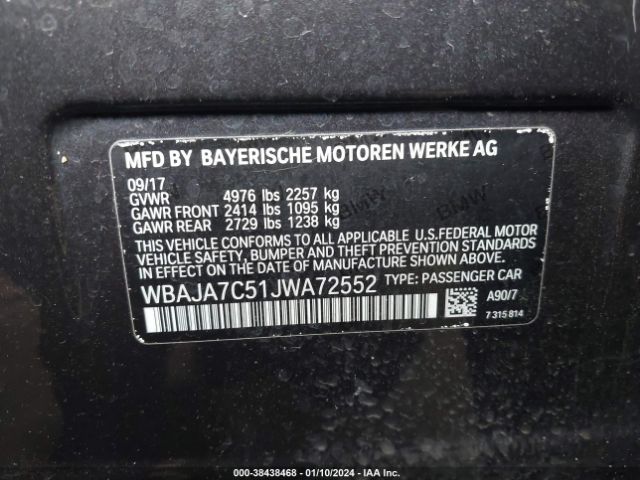 WBAJA7C51JWA72552 BMW 530i Xdrive