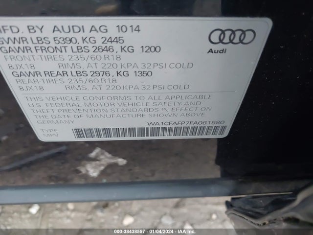 WA1CFAFP7FA061980 Audi Q5 2.0t Premium