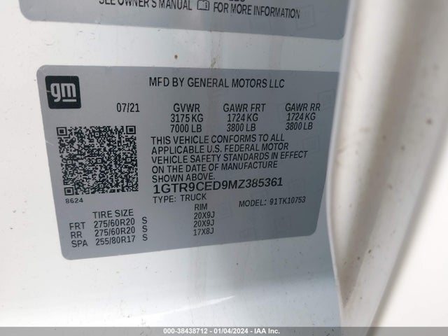 GMC Sierra 1500 4wd  Standard Box Elevation 2021 1GTR9CED9MZ385361 Image 9