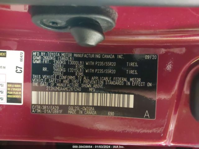 2T2HZMDA4MC261240 Lexus RX 350