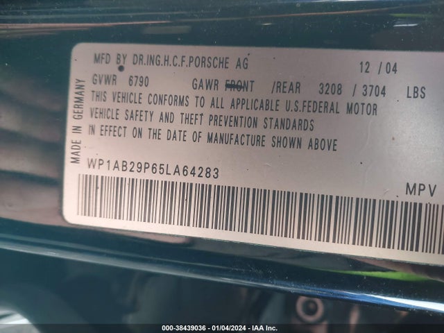 2005 PORSCHE CAYENNE WP1AB29P65LA64283 Photo 8