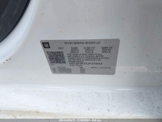 Chevrolet Silverado 2500hd Lt 2018 1GC1KVEY1JF273053 Image 9
