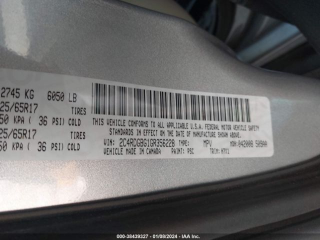 2C4RDGBG1GR356228 Dodge Grand Caravan American Value Pkg