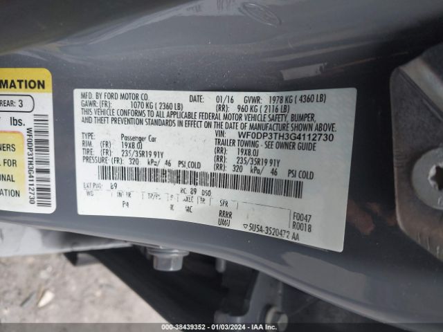 WF0DP3TH3G4112730 Ford FOCUS RS