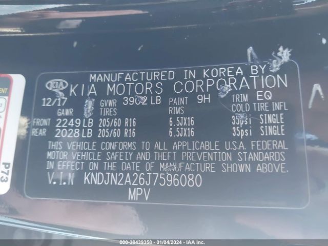 2018 KIA SOUL KNDJN2A26J7596080 Photo 8