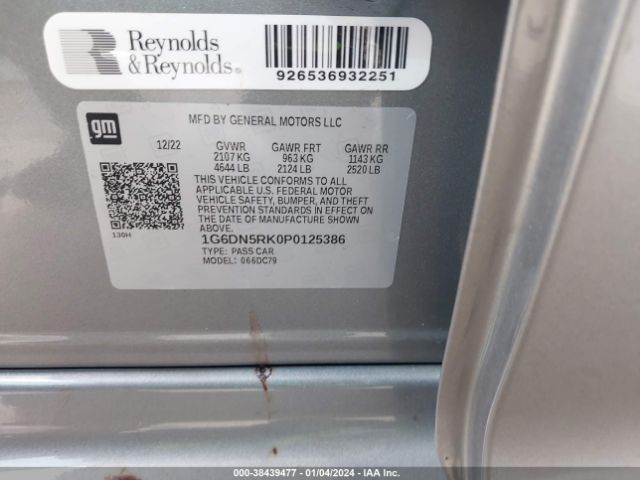 1G6DN5RK0P0125386 Cadillac Ct5 Premium Luxury