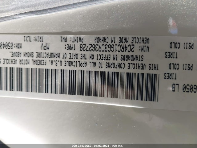 2012 CHRYSLER TOWN & COUNTRY LIMITED VIN: 2C4RC1GG3CR362728