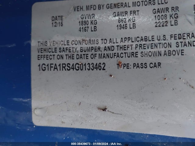 Chevrolet Camaro 1lt 2016 1G1FA1RS4G0133462 Image 9