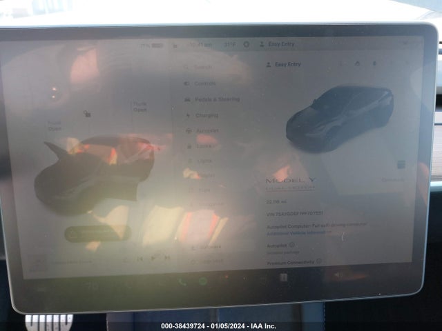 2023 TESLA MODEL Y AWD/PERFORMANCE DUAL MOTOR ALL-WHEEL DRIVE VIN: 7SAYGDEF7PF707551