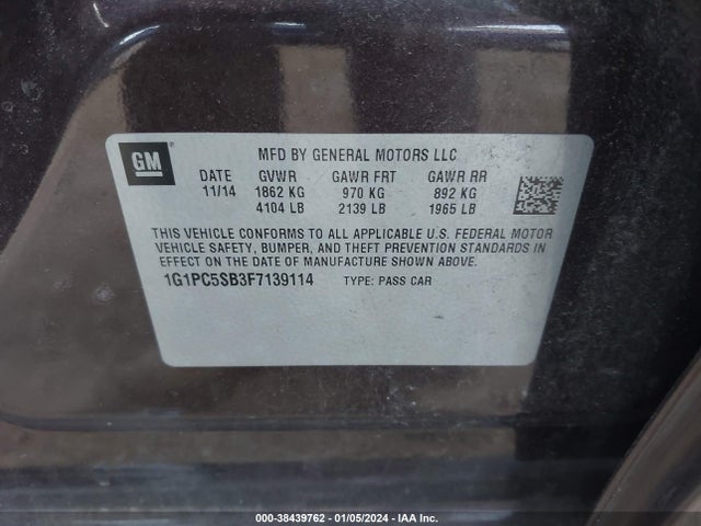 Chevrolet Cruze 1lt Auto 2015 1G1PC5SB3F7139114 Image 9