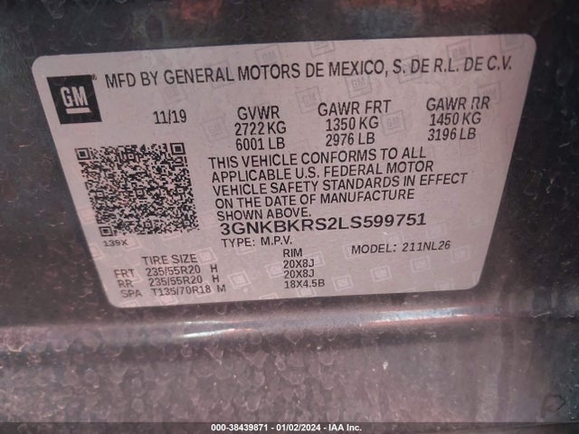 Chevrolet Blazer Awd Rs 2020 3GNKBKRS2LS599751 Image 9