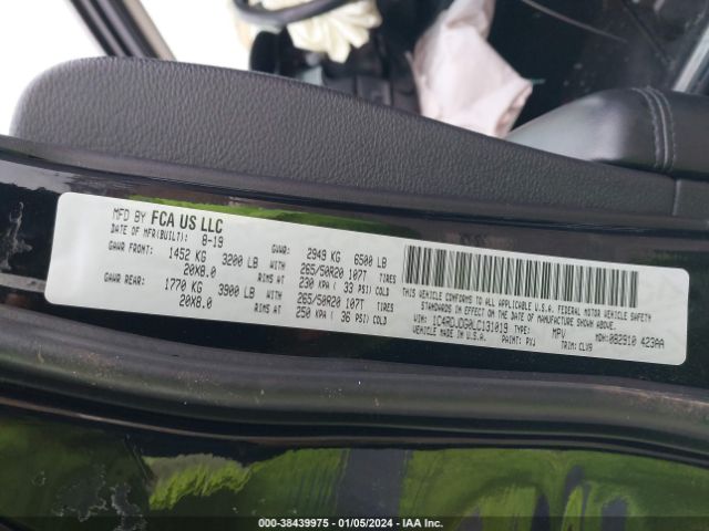 1C4RDJDG0LC131019 Dodge Durango Gt Plus Awd