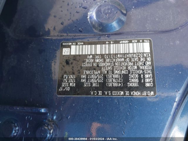 3CZRU6H71HM713170 Honda Hr-v Ex-l