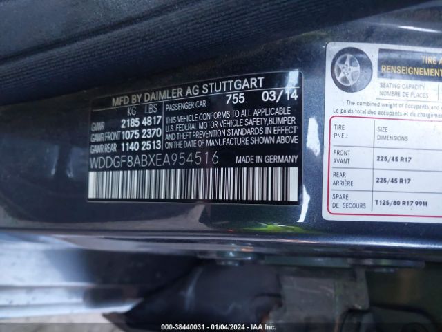 WDDGF8ABXEA954516 Mercedes-Benz C 300