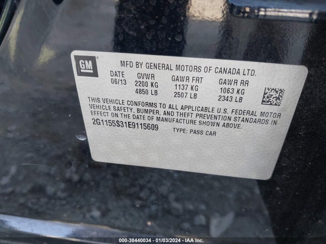 Chevrolet IMPALA 2LZ 2014 2G1155S31E9115609 Image 9